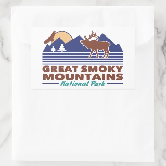 Grote rokergebergte rechthoekige sticker (Tas)