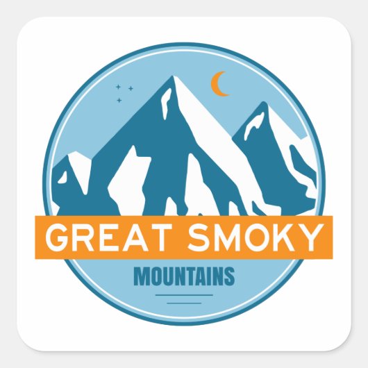 Grote rokergebergte vierkante sticker (Voorkant)