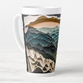 grote rokerige bergen nationaal park illustratie latte mok (Linkerhoek)