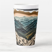 grote rokerige bergen nationaal park illustratie latte mok (Voorkant)