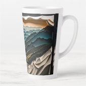 grote rokerige bergen nationaal park illustratie latte mok (Rechts)