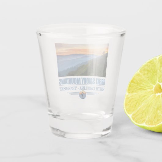 Grote rokerige MTNS Shot Glas (Achterkant)