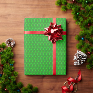 Grote rol met groene kerstmis cadeaupapier