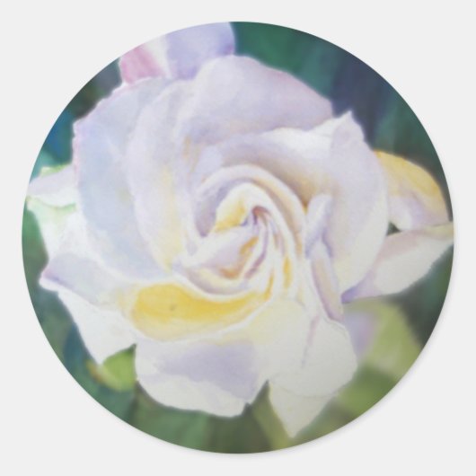 Grote romige witte gardenia ronde sticker (Voorkant)
