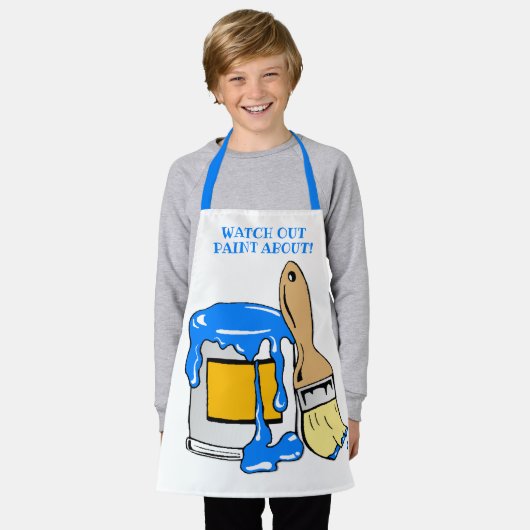 Grote rommelverf kan en borstel schort (Gedragen)