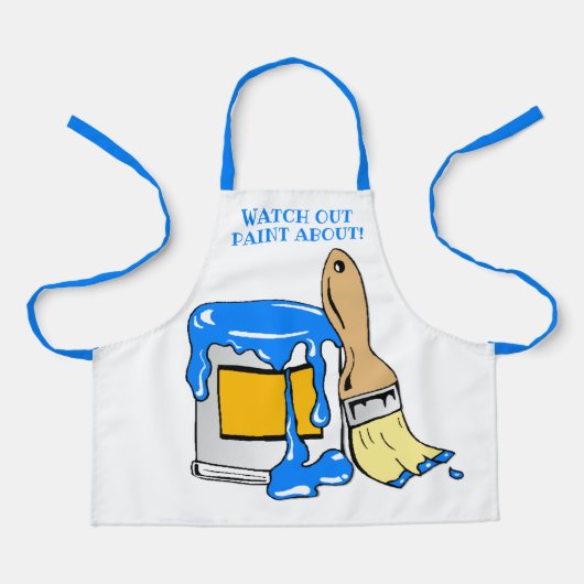 Grote rommelverf kan en borstel schort (Voorkant)