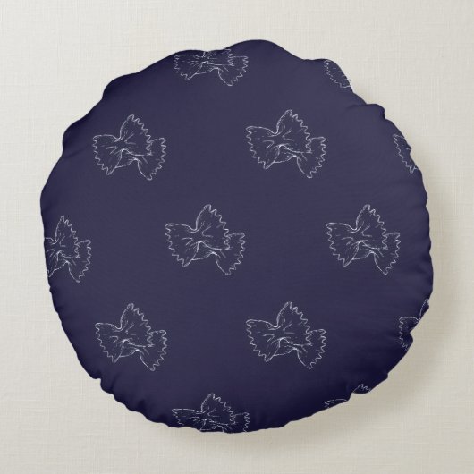 Grote ronde buffer - Pasta Lover - Fakkelpatroon Rond Kussen (Achterkant)