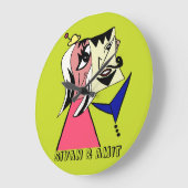 Grote ronde gepersonaliseerde cartoonklok voor kop grote klok (Hoek)