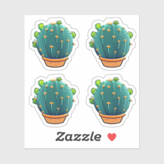 Grote Ronde Groene Cactus Succulent Design Sticker