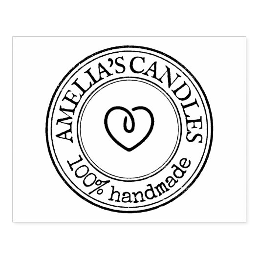 Grote ronde handgemaakte Logo Borders Custom Rubberstempel (Afrduk)