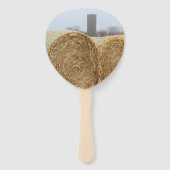 Grote ronde Hay-balken in een Boerderij veld Handwaaier (Achterkant)