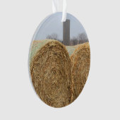 Grote ronde Hay-balken in een Boerderij veld Ornament (voorkant)