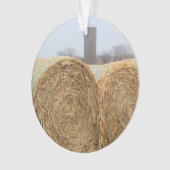 Grote ronde Hay-balken in een Boerderij veld Ornament (voorkant)