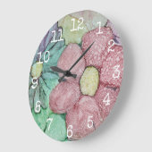 Grote ronde klok "Bloemen Inkt 4" (Hoek)