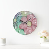Grote ronde klok "Bloemen Inkt 4" (Huis)