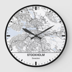 Grote Ronde Klok Stockholm Klok Stad Lijn Kunst