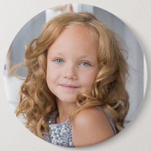 Grote ronde knop met eigen foto button 6,0 cm