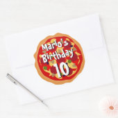 Grote ronde pizza Verjaardagsfeestje stickers (Envelop)