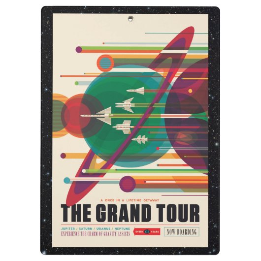 Grote rondleiding van het zonnestelsel voor ruimte klembord (Achterkant)