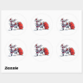 Grote rondstickers van de Angry Santa Ronde Sticker (Vel)