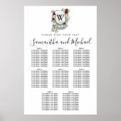 Grote Rood-Floral-Crest 8-tabel Poster (Voorkant)