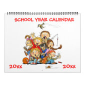 Grote Rood School-jaarkalender voor kinderen Kalender (Hoes)