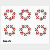 Grote Rood & Wit Pepermunt Kerstmis Ronde Sticker (Vel)