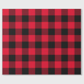 Grote Rood-Zwarte Chevron Buffalo Plaid Cadeaupapier (Vlak)