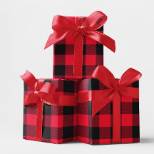Grote Rood-Zwarte Chevron Buffalo Plaid