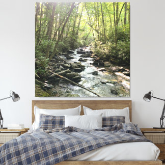 Grote Rookgebergte Bergstroom Canvas Afdruk