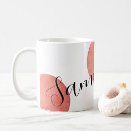 Grote Roos Gold Waterverf Polka Dots Koffiemok