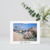 Grote rotsen op het strand van Cala Mariolu op Sar Briefkaart (Staand voorkant)