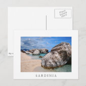 Grote rotsen op het strand van Sardinië witte brie Briefkaart (Voorkant / Achterkant)