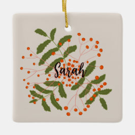 Grote Rowan rode bessen Keramisch Ornament