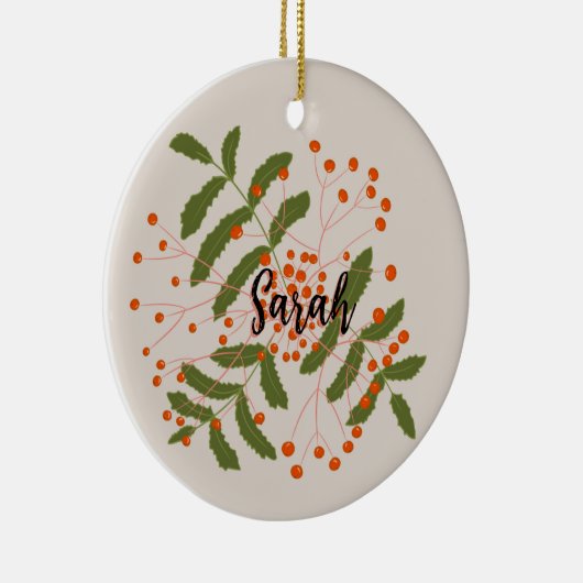 Grote Rowan rode bessen Keramisch Ornament (Rechts)