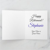 Grote Royal Blue 55 en gepensioneerde Happy Retire Kaart (Binnen)