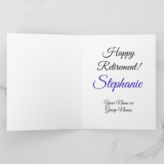 Grote Royal Blue 55 en gepensioneerde Happy Retire Kaart (Binnen)