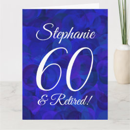 Grote Royal Blue 60 en gepensioneerde Happy Retire Kaart