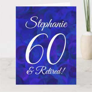 Grote Royal Blue 60 en gepensioneerde Happy Retire Kaart