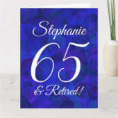 Grote Royal Blue 65 en gepensioneerde Happy Retire Kaart (Voorkant)