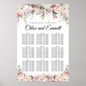 Grote roze 9-tafel bruiloft-zeepbel poster (Voorkant)