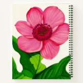 Grote roze anemoon met groen blad Journal Notitieboek (Achterkant)