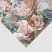 Grote Roze Bloemen Ephemera Collage Tissuepapier (Detail)