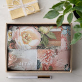 Grote Roze  Bloemen Ephemera Collage Tissuepapier (Geschenk)