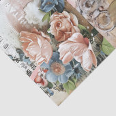 Grote Roze  Bloemen Ephemera Collage Tissuepapier (Detail)