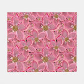 Grote roze bloemen. fleece deken (Voorkant (Horizontaal))