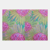 Grote roze bloemen inpakpapier vel (Voorkant 2)