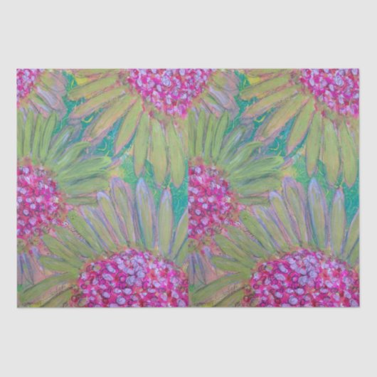 Grote roze bloemen tissuepapier (Voorkant)