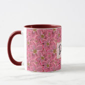 Grote roze bloemen. Two-Tone koffie mok (Links)