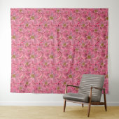 Grote roze bloemen. wandkleed (In Situ (horizontaal))